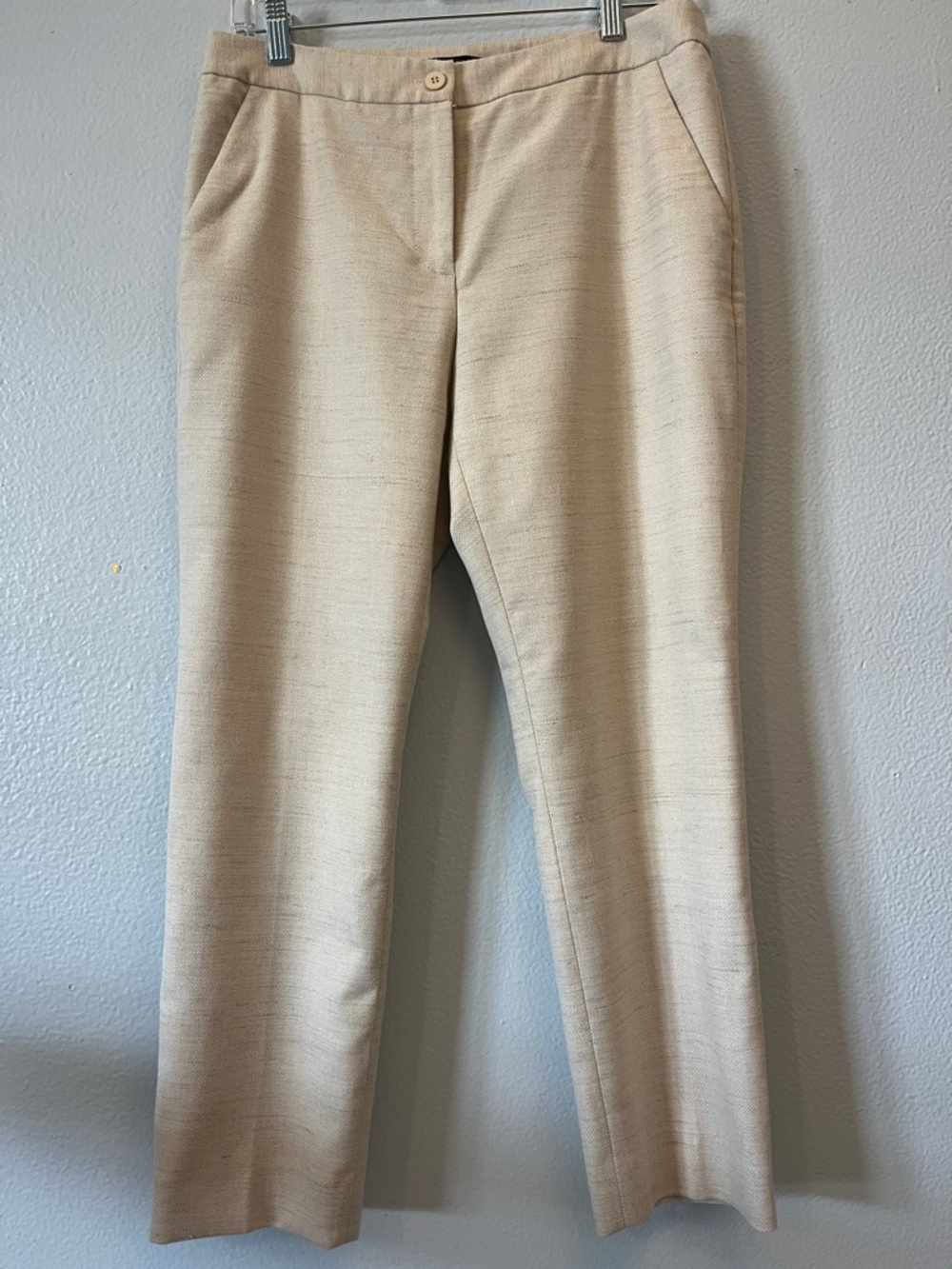 ANTONIO MELANI Beige Cropped Dress Pants Size 6 Tweed Trouser